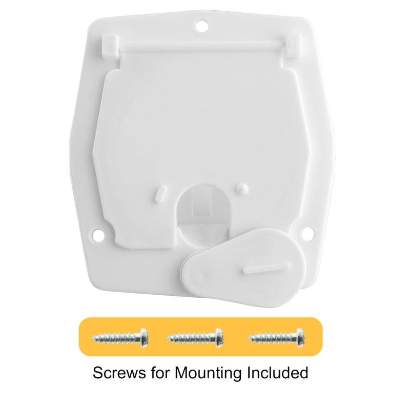 Halotronics RV Square Electrical Cable Hatch for 30 Amp Cords (White) - Image 5